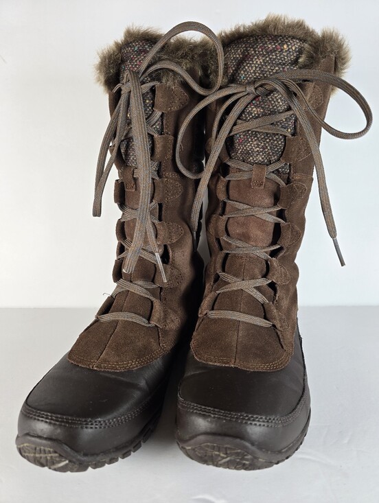 The North Face Shoes - The North Face Women's Nupyse Purna Brown Faux Fur Trim LaceUp Winter Booots 8.5